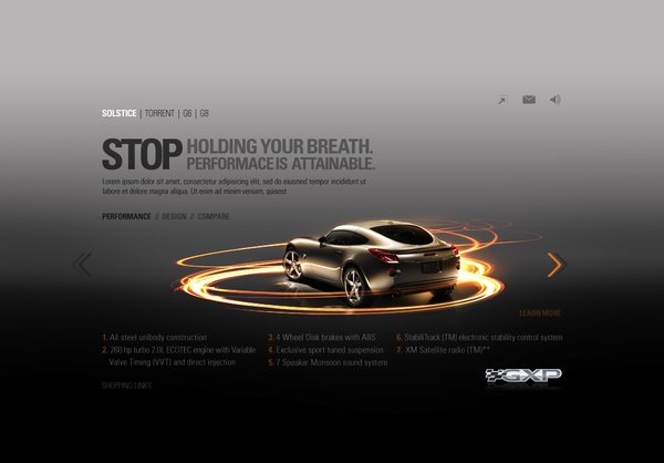 Pontiac GXP动感汽车网页设计