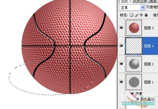 Photoshop滤镜制作逼真的篮球