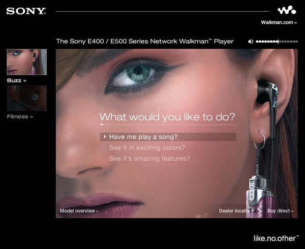 Sony  Walkman WEB界面设计欣赏