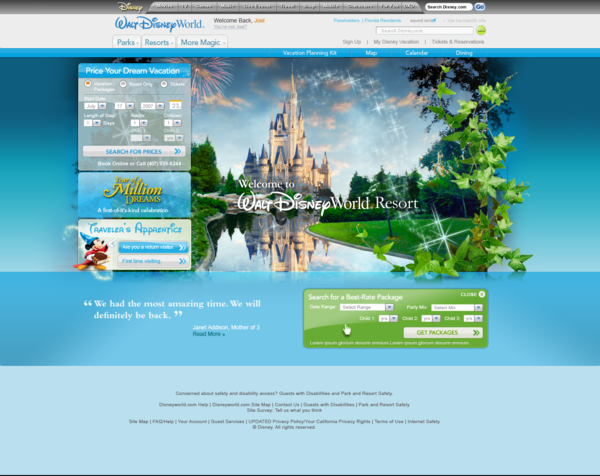 迪斯尼乐园(Disney world)网站设计欣赏