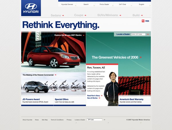 现代汽车(Hyundai) WEB界面设计