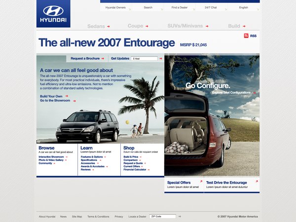 现代汽车(Hyundai) WEB界面设计