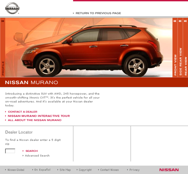 NISSAN多款汽车WEB设计欣赏