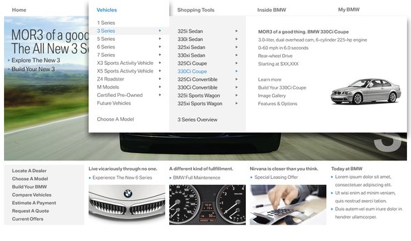 BMW宝马美国网站欣赏