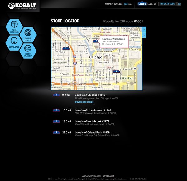 Kobalt电动工具网页设计