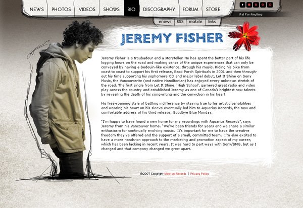 歌手jeremy fisher个人网站欣赏