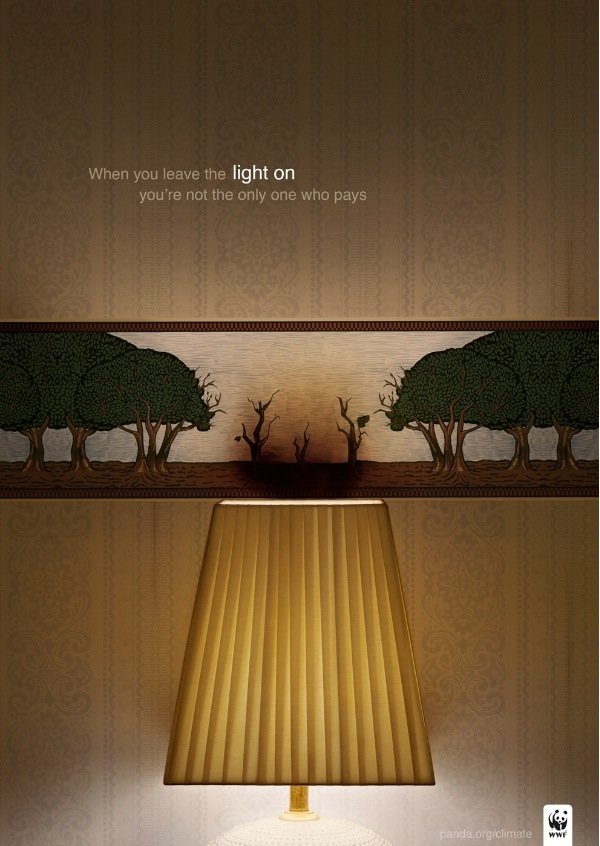WWF不关灯系列环保广告