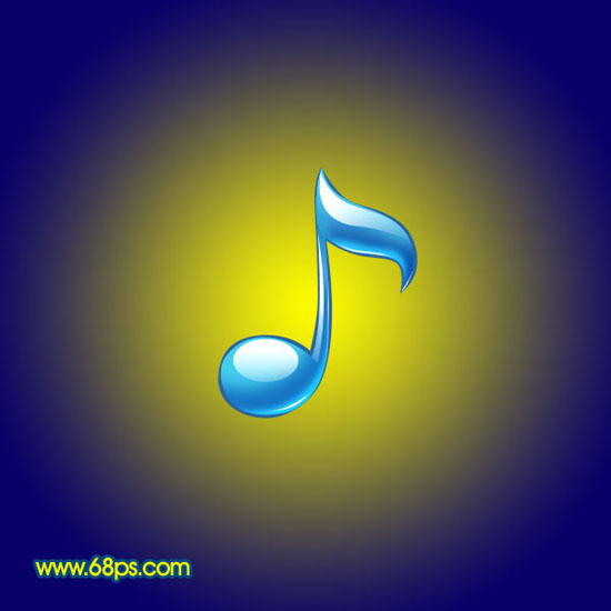 Photoshop制作一个漂亮的水晶音符图标