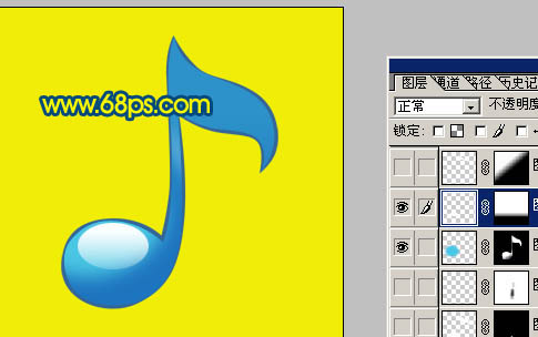 Photoshop制作一个漂亮的水晶音符图标