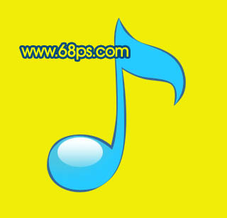 Photoshop制作一个漂亮的水晶音符图标