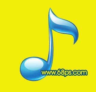 Photoshop制作一个漂亮的水晶音符图标