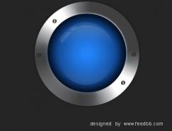 Photoshop制作金属边框的蓝色透明按钮