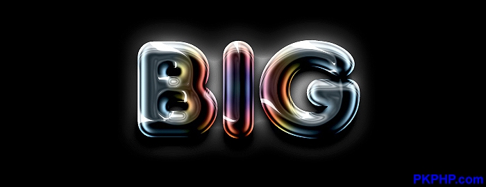 Photoshop创建彩色镀铬的文字效果