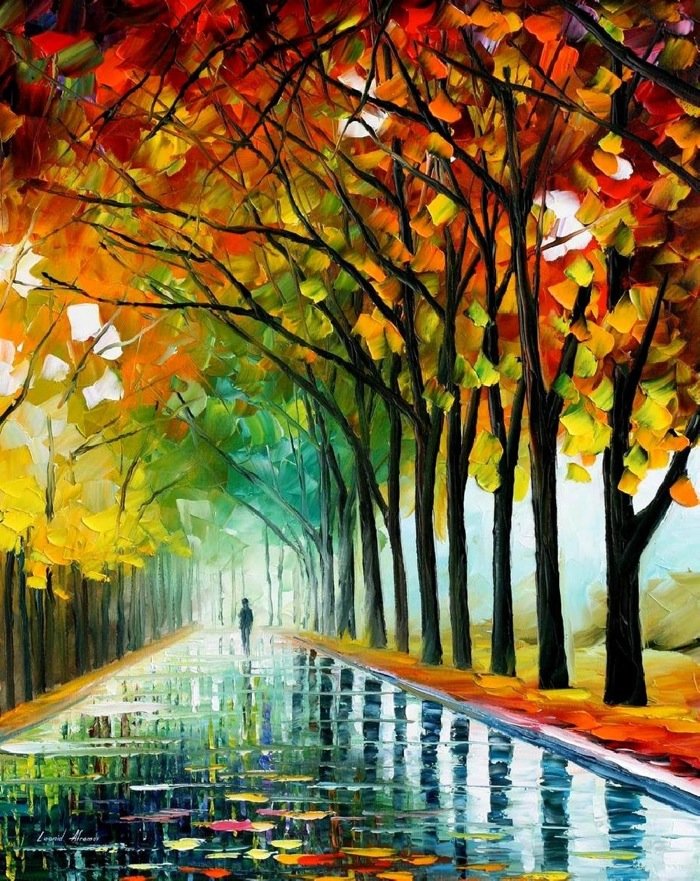 Leonid Afremov都市风景油画作品