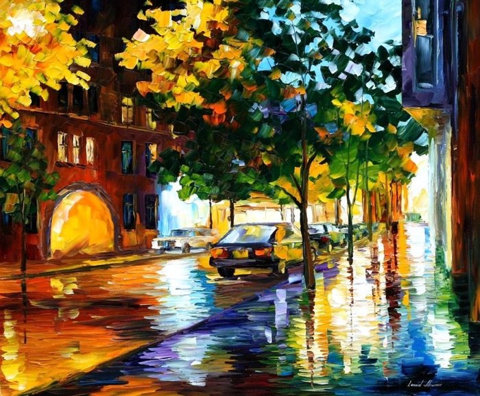 Leonid Afremov都市风景油画作品