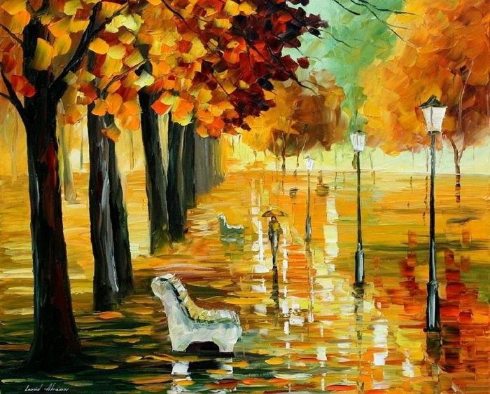 Leonid Afremov都市风景油画作品