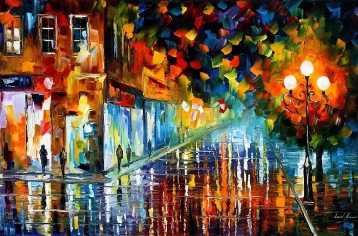 Leonid Afremov都市风景油画作品