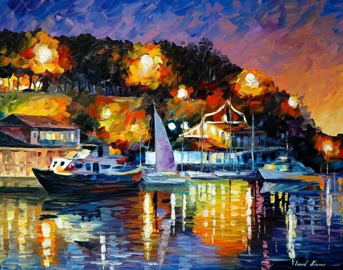 Leonid Afremov都市风景油画作品