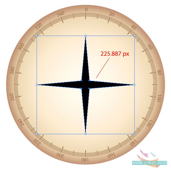 Illustrator鼠绘教程：简单绘制金色指南针(2)