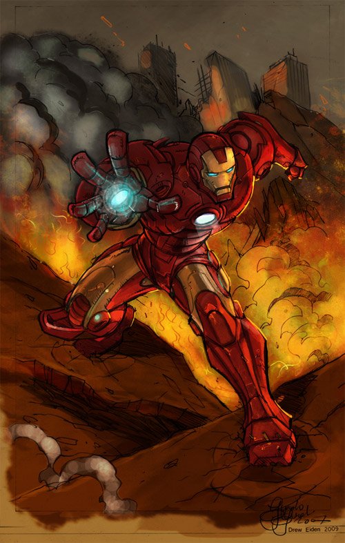 英雄漫画人物:钢铁侠插画作品欣赏