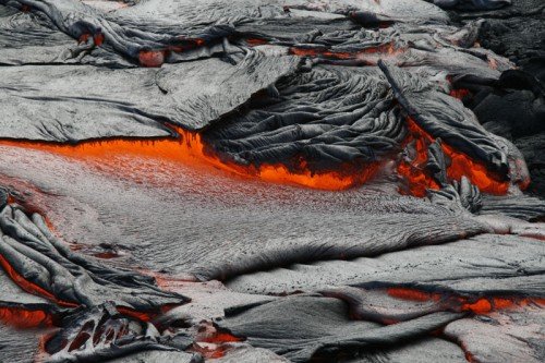 壮观的火山爆发摄影