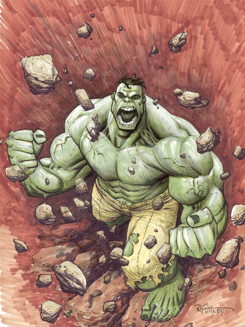 动漫人物：绿巨人Hulk 插画欣赏