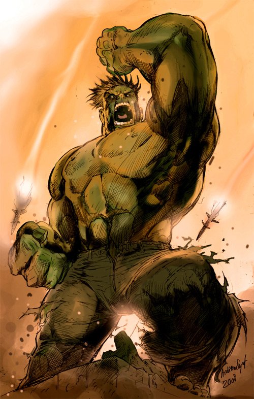 动漫人物：绿巨人Hulk 插画欣赏