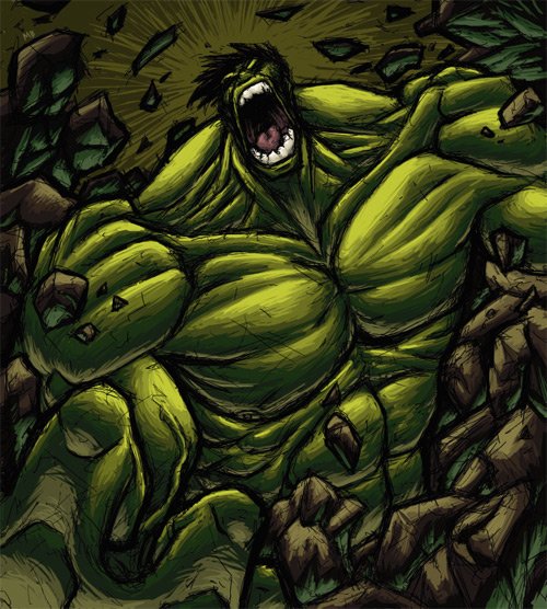 动漫人物：绿巨人Hulk 插画欣赏