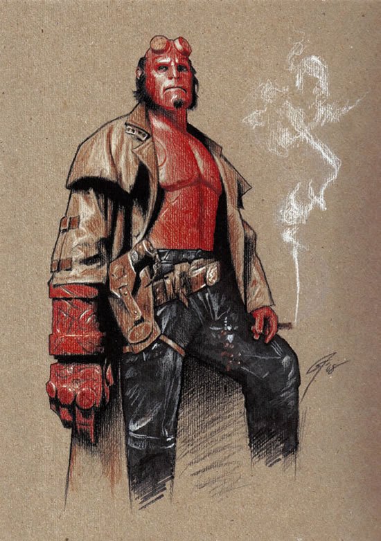 漫画人物地狱男爵(Hellboy)插画作品欣赏