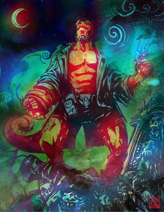 漫画人物地狱男爵(Hellboy)插画作品欣赏