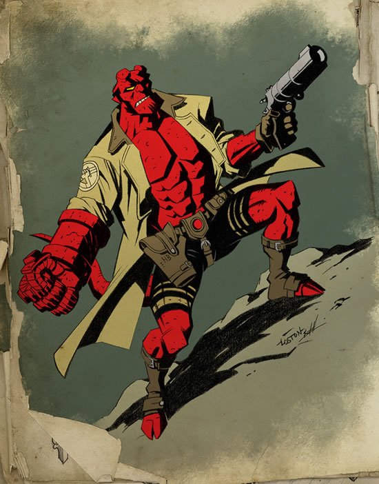 漫画人物地狱男爵(Hellboy)插画作品欣赏