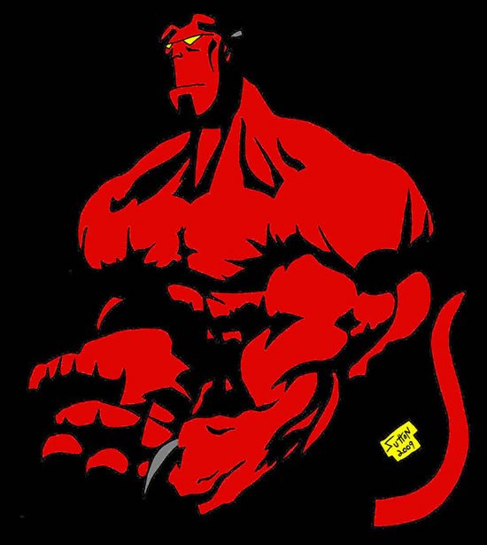 漫画人物地狱男爵(Hellboy)插画作品欣赏