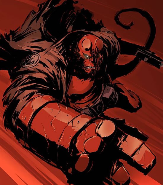 漫画人物地狱男爵(Hellboy)插画作品欣赏