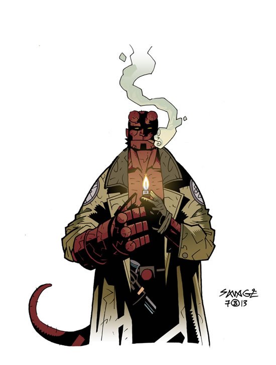 漫画人物地狱男爵(Hellboy)插画作品欣赏