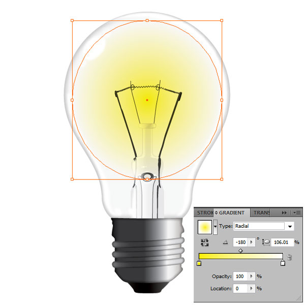 Illustrator鼠绘:有钨丝的矢量白炽灯泡
