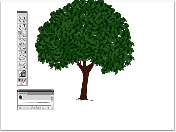 Illustrator CS4鼠绘教程:卡通绿叶子大树