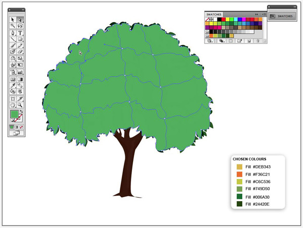 Illustrator CS4鼠绘教程:卡通绿叶子大树