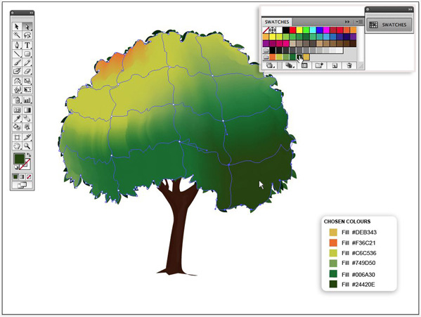 Illustrator CS4鼠绘教程:卡通绿叶子大树