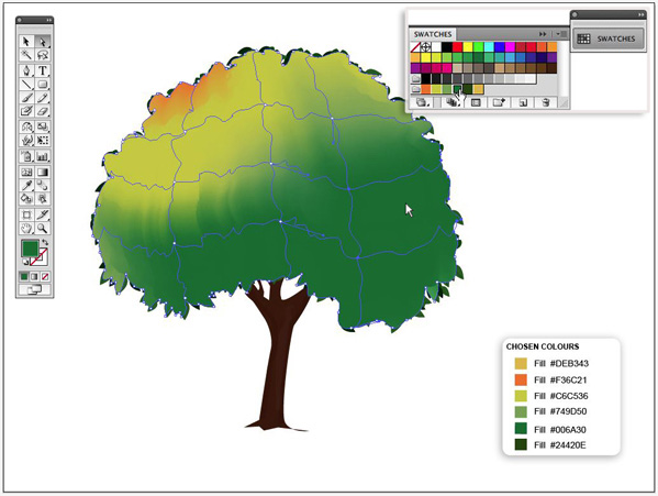 Illustrator CS4鼠绘教程:卡通绿叶子大树