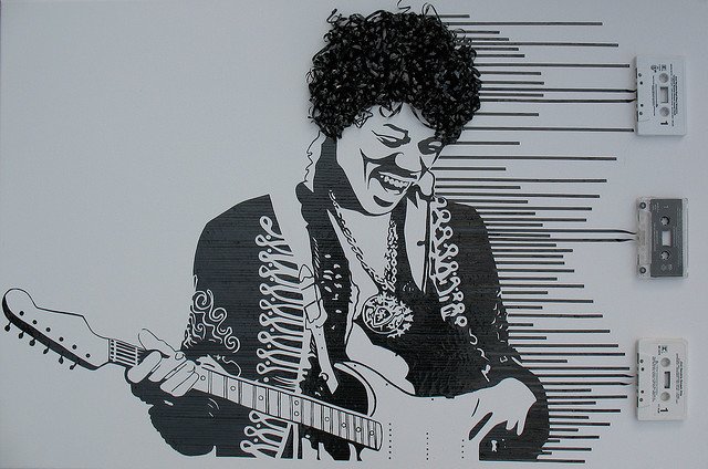 人物插画欣赏：电吉他大师Jimi Hendrix