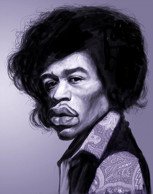 人物插画欣赏：电吉他大师Jimi Hendrix