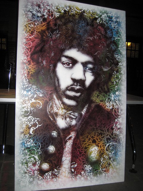 人物插画欣赏：电吉他大师Jimi Hendrix