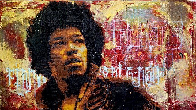 人物插画欣赏：电吉他大师Jimi Hendrix