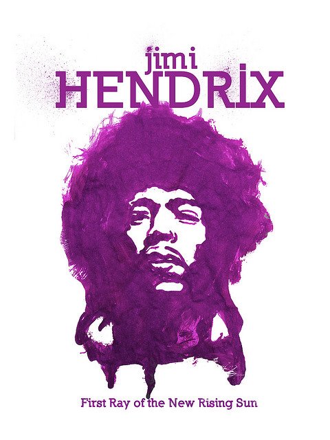 人物插画欣赏：电吉他大师Jimi Hendrix