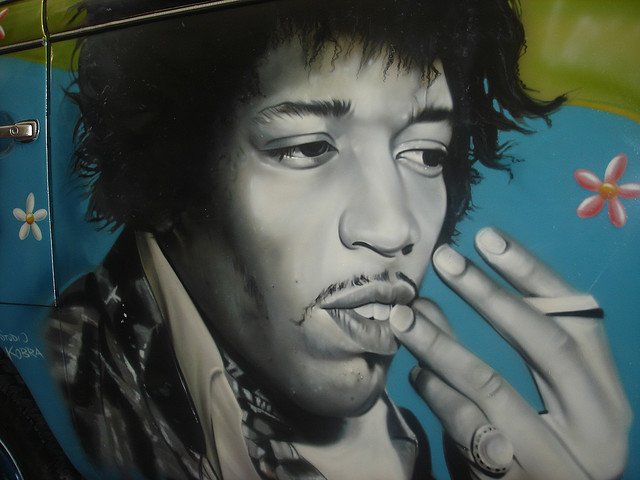 人物插画欣赏：电吉他大师Jimi Hendrix