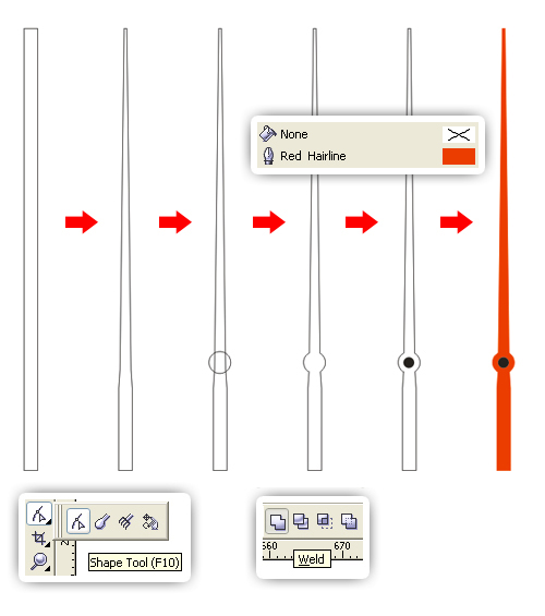 CorelDraw创建一个钢制手表