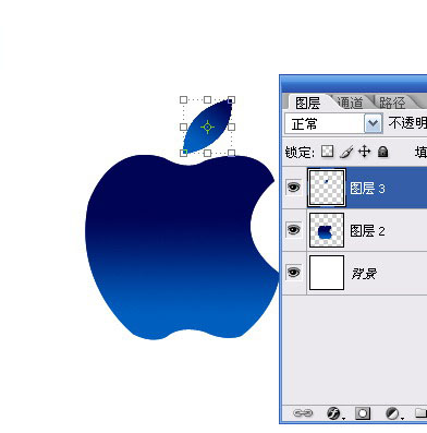 Photoshop绘制一个水晶苹果的标志