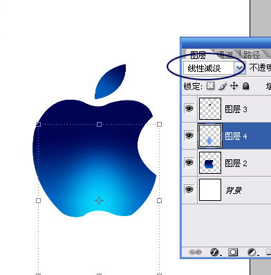 Photoshop绘制一个水晶苹果的标志