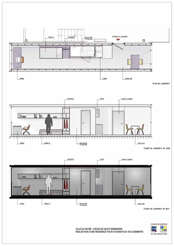 法国旧集装箱改造成住宅:Cité A Docks学生公寓