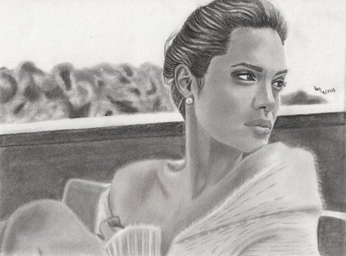 明星肖像插画：Angelina Jolie 